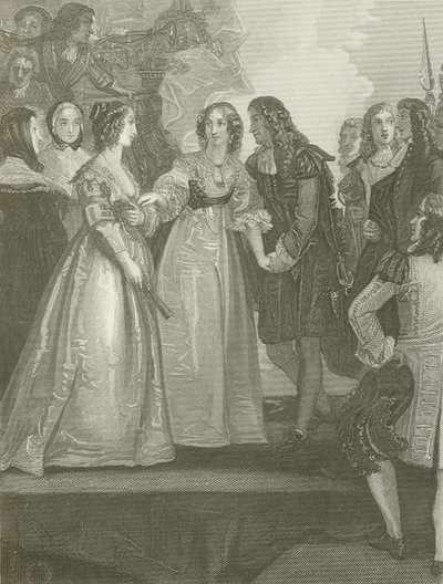 Kaarle II vastaanottaa Orleanin herttuattaren Doverissa tekijältä Thomas Stothard