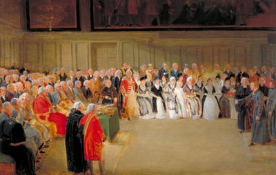 "Kristuksen sairaala, Matteuksen päivä, 1798" tekijältä Thomas Stothard