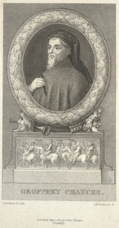 Geoffrey Chaucer, kaiverrus John Henry Robinson (1796–1871) tekijältä Thomas Stothard