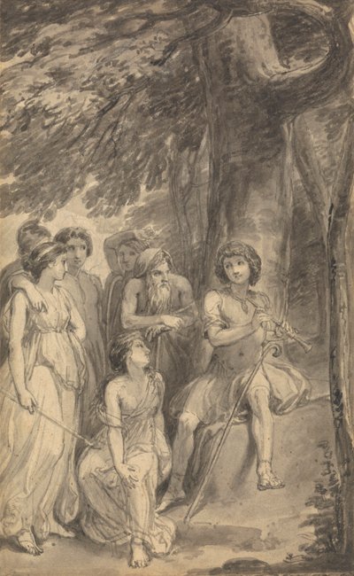 Yksi kuudesta kuvituksesta Fenelonin "Ulysseksen pojan Telemachuksen seikkailuihin" tekijältä Thomas Stothard