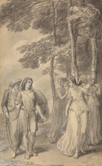 Yksi kuudesta kuvituksesta Fenelonin "Ulysseksen pojan Telemachuksen seikkailuihin" tekijältä Thomas Stothard