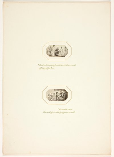 Tutkielma teoksen "The Task" kuvalaattaa varten tekijältä Thomas Stothard