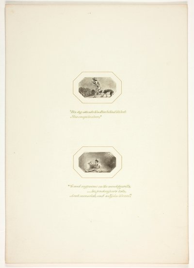 Tutkielma The Task -teoksen kuvalaattaa varten tekijältä Thomas Stothard