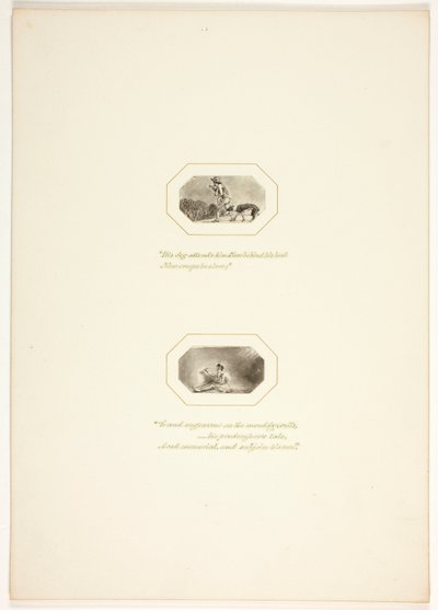 Tutkielma "The Task" -teoksen kuvalaattaa varten tekijältä Thomas Stothard