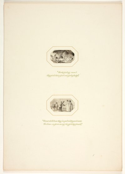 Tutkielma The Task -teoksen kuvalaattaa varten tekijältä Thomas Stothard