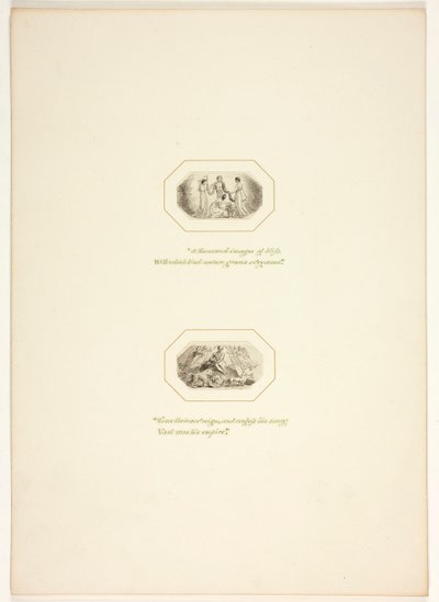 Tutkielma teoksen The Task kuvalaattaa varten tekijältä Thomas Stothard