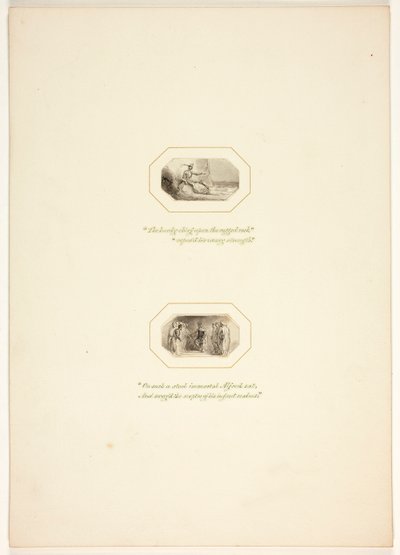 Tutkielma The Task -teoksen kuvalaattaa varten tekijältä Thomas Stothard