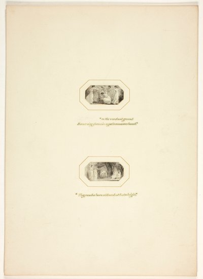 Tutkielma teoksen The Task kuvalaattaa varten tekijältä Thomas Stothard