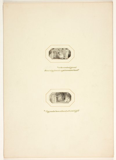 Tutkielma teoksen The Task kuvalaattaa varten tekijältä Thomas Stothard