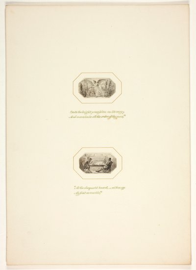 Tutkielma teoksen The Task kuvalaattaa varten tekijältä Thomas Stothard