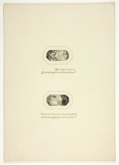 Tutkimus lautaselle The Triumphs of Temperista, vuoden 1796 Royal Engagements Pocket Book -kirjasta tekijältä Thomas Stothard