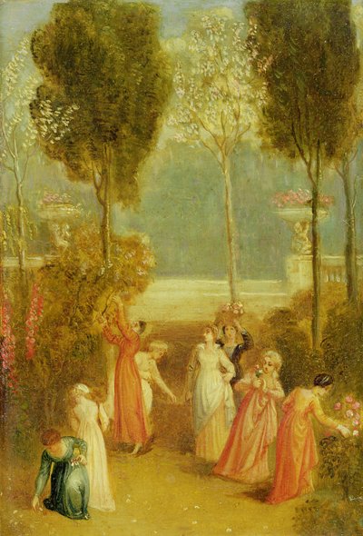 The Garden, n. 1820 (öljy paneelille) tekijältä Thomas Stothard