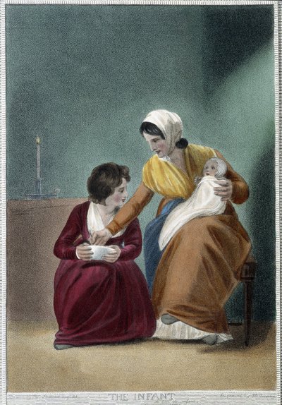 The Newborn - Shakespearen teoksessa "Ihmisen 7 aikakautta", ill. kirjoittanut W. Broniley, Lontoo tekijältä Thomas Stothard