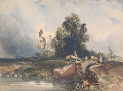 Maisema kanavalla ja sulkulla; Figuurit Lockissa tekijältä Thomas Sully