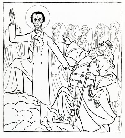 Rudolf Steinerin karikatyyri, Simplicissimus-kuva, julkaistu 20. huhtikuuta 1925 (litho) tekijältä Thomas Theodor Heine
