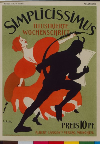 Simplicissimus-mainosjuliste tekijältä Thomas Theodor Heine