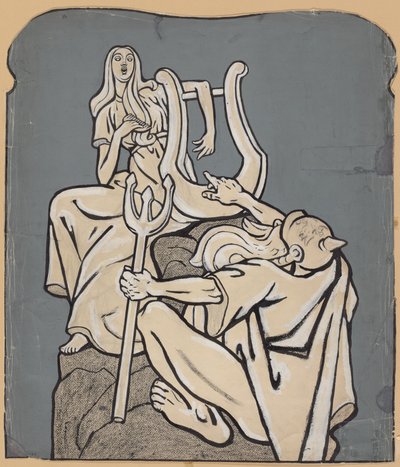 Heinrich Heinen sadanvuotissyntymäpäivän kunniaksi – malli Heinen muistomerkistä; Simplicissimus IV/38, 1899 tekijältä Thomas Theodor Heine