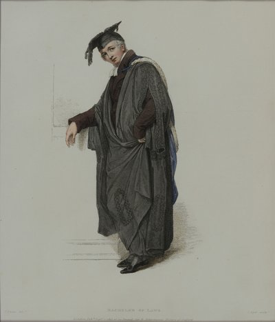 Oikeustieteen kandidaatti, kaivertanut J. Agar, julkaistu R. Ackermannin teoksessa "History of Oxford", 1813 (käsinvärinen kaiverrus) tekijältä Thomas Uwins