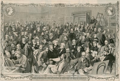 Vesivärimaalareiden instituutin jäsenet (kaiverrus) (kaiverrus) tekijältä Thomas Walter Wilson