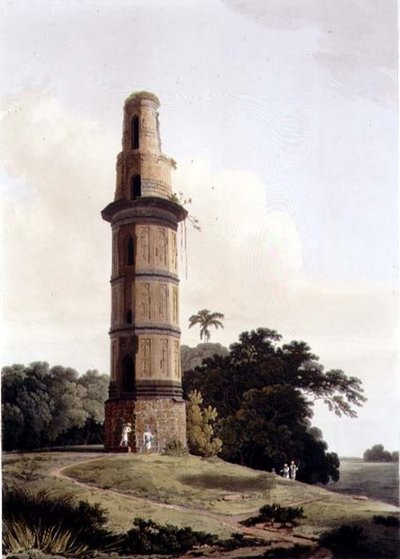 Minar at Gour, levy XXIII tekijältä Thomas und William Daniell