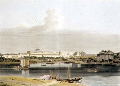 Nawab Shuja Dowlan palatsi Lucknowissa, levy XVI osasta 4 "Oriental Scenery", pubi. 1802 (akvatinta) tekijältä Thomas und William Daniell