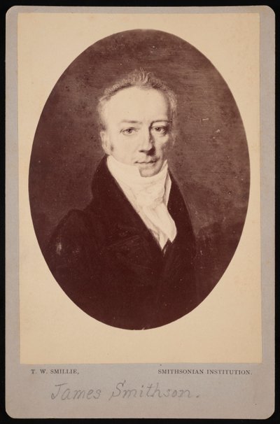 James Smithsonin muotokuva 1765-1829, 1816 valokuvattu 1870-luvulla. tekijältä Thomas William Smillie