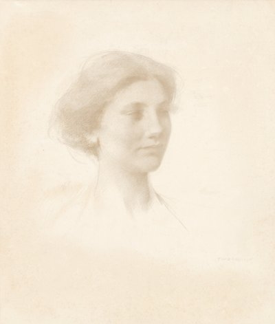 Tytön pää tekijältä Thomas Wilmer Dewing