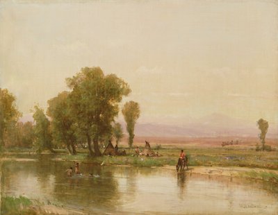 Leirintäalue Platte-joella, 1865 tekijältä Thomas Worthington Whittredge