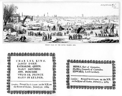Thames-joen pakkasmessut ja painokappaleet, helmikuu 1684, 1840 tekijältä Thomas Wyck