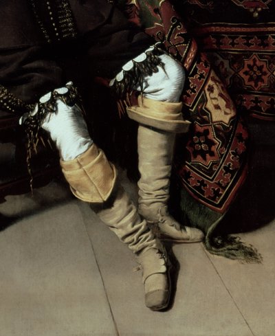 Constantijn Huygens 1596-1687 ja hänen virkailijansa, 1627 öljy paneelille, kuva 259768, yksityiskohta 259768 tekijältä Thomas de Keyser