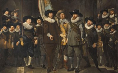 Amsterdamin III piirin upseerit ja muut kansalaiskaartilaiset kapteeni Allaert Cloeckin ja luutnantti Lucas Jacobsz Rotgansin johdolla tekijältä Thomas de Keyser