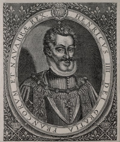 Muotokuva HENRI IV:stä Ranskasta ja Navarrasta (1553-1610) Tomas de Leun kaiverrus (1500-luku) tekijältä Thomas de Leu