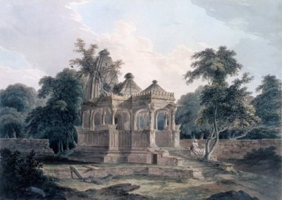 Hindutemppeli Rohtasin linnoituksessa, Bihar, Intia tekijältä Thomas und William Daniell