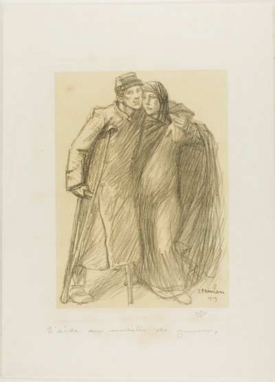 Apu sodassa silvotuille henkilöille, Actualités-julkaisun ensimmäinen levy. tekijältä Théophile Alexandre Pierre Steinlen