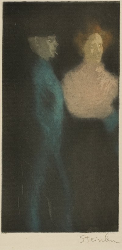 Tyttö ja parittaja tekijältä Théophile Alexandre Pierre Steinlen