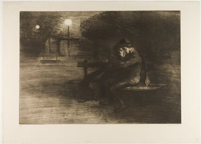 Rakastavaiset penkillä tekijältä Théophile Alexandre Pierre Steinlen
