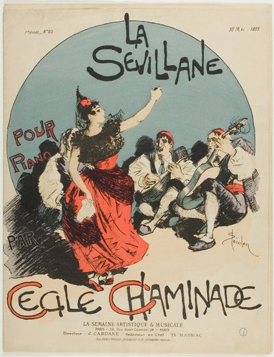 Overture for The Woman from Sevillasta, pianolle, Cecile Chaminade tekijältä Théophile Alexandre Pierre Steinlen