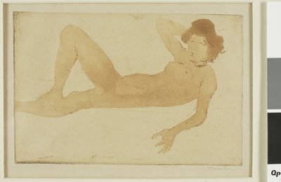 Makuuasennossa alaston nainen tekijältä Théophile Alexandre Pierre Steinlen