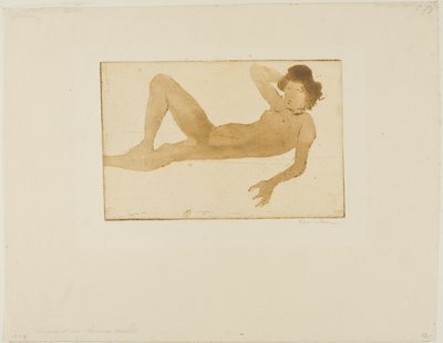 Makuuasennossa oleva nainen tekijältä Théophile Alexandre Pierre Steinlen