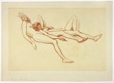 Kaksi alastonmallia tekijältä Théophile Alexandre Pierre Steinlen