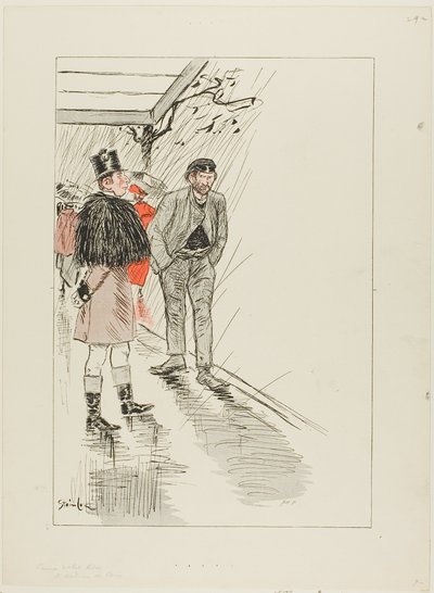 Pariisin kulkuri tekijältä Théophile Alexandre Pierre Steinlen