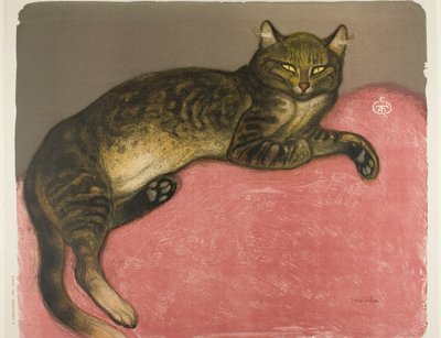 Talvi: Kissa tyynyllä tekijältä Théophile Alexandre Pierre Steinlen