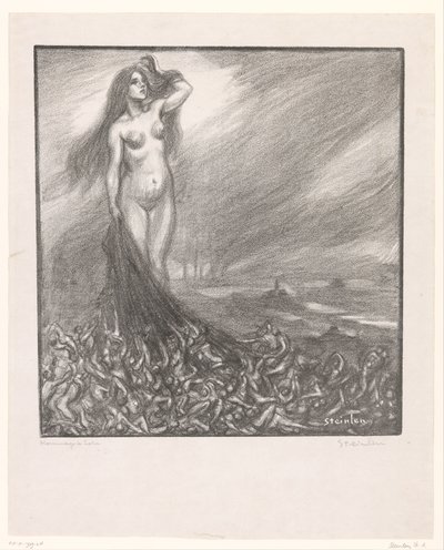 Kunnianosoitus Zolalle Hommage à Zola (otsikko esineessä) tekijältä Théophile Alexandre Steinlen (signed by artist)