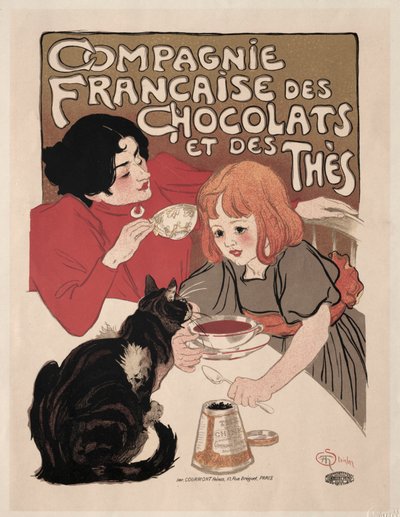 Compagnie Française des Chocolate et des Thés (Ranskalainen suklaa- ja kinkkukonserni) tekijältä Théophile Alexandre Steinlen