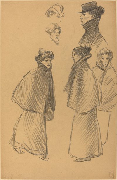 Figuuritutkimukset [recto], 1800-luvun loppu - 1900-luvun alku. tekijältä Théophile Alexandre Steinlen