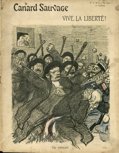 Steinlenin (1859-1923) kuvitus The Wild Duckin kanteen tekijältä Théophile Alexandre Steinlen