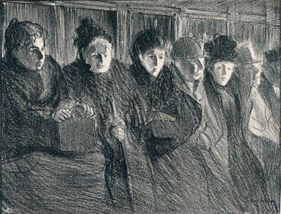 Raitiovaunun sisällä, 1896, 1898 tekijältä Théophile Alexandre Steinlen