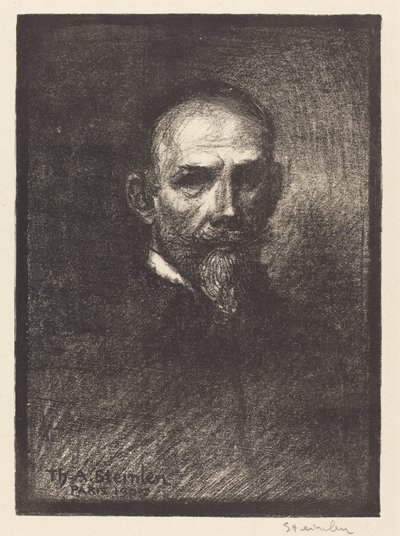 Omakuva Steinlen edestä, pää suorassa, 1905. tekijältä Théophile Alexandre Steinlen