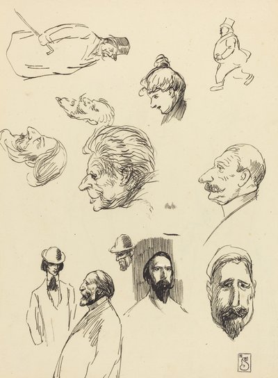 Figuurit ja päät, 1800-luvun loppu - 1900-luvun alku. tekijältä Théophile Alexandre Steinlen