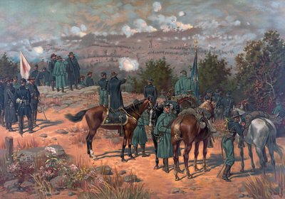 Chattanoogan taistelu, pubi. L Prang & Co., 1886 tekijältä Thure de Thulstrup